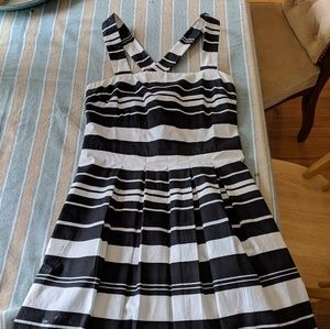 Banana republic black and white stripe dress